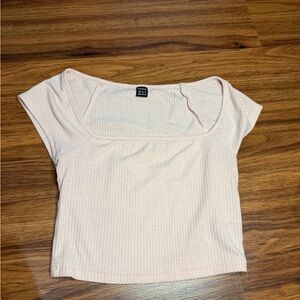 SHEIN Light Pink Ribbed Crop Top